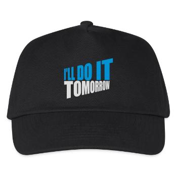 do it tomorrow Zitat - Kinder Basecap - Schwarz - Vorne