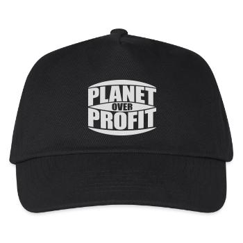 planet over profit quote - Kids’ Baseball Cap - black - Front