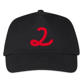 2 Number two number red - Kids’ Baseball Cap - black - Front