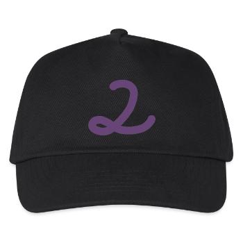 2 Number two number purple - Kids’ Baseball Cap - black - Front