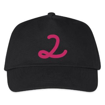 2 Number two pink number pink - Kids’ Baseball Cap - black - Front