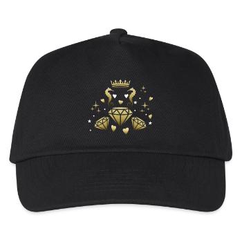 Diamanten Seepferd - Kinder Basecap - Schwarz - Vorne