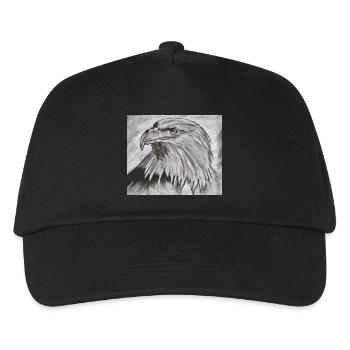 König der Lüfte – Adlerkopf Illustration - Kinder Basecap - Schwarz - Vorne