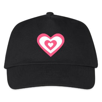 Rosa Herz, Valentinstag Geschenk - Kinder Basecap - Schwarz - Vorne