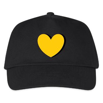 gelbes Herz gelb - Kinder Basecap - Schwarz - Vorne