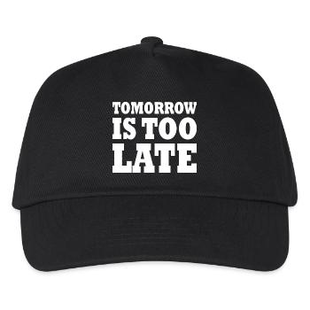 Tomorrow is too late - Kinder Basecap - Schwarz - Vorne