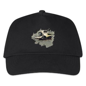 Corn Picker Combine Harvester Tractor - Kids’ Baseball Cap - black - Front