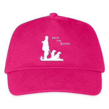 Friday for Hunting - Jagt Motiv mit Jäger & Hund - Kinder Basecap - Fuchsia - Vorne