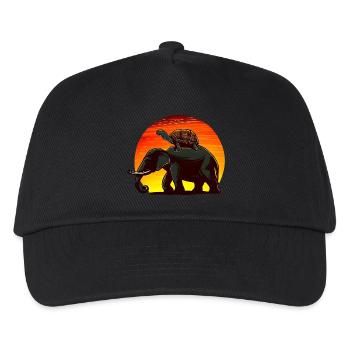 Elephant Turtle Sunset Design - Casquette de baseball Enfant - noir - Devant
