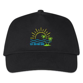 Mer, soleil et sable - Casquette de baseball Enfant - noir - Devant
