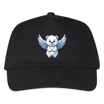 Celestial Polar Bear: Gentle Strength Meets Angel - Kids’ Baseball Cap - black - Front