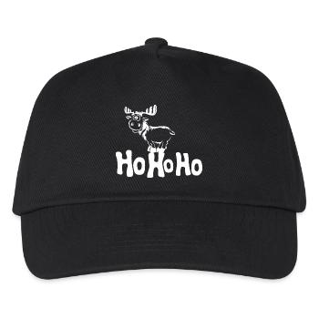 hohoho xmas reindeer Rentier Elch Symbol lustig - Kinder Basecap - Schwarz - Vorne