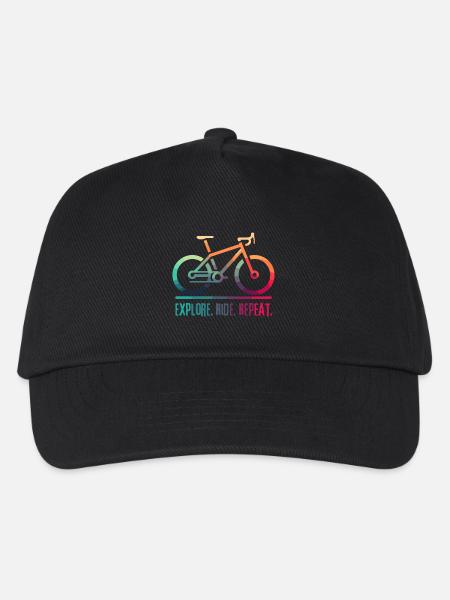 Explore Ride Repeat - ein Projekt für den Radfahrer - Kinder Basecap - Schwarz