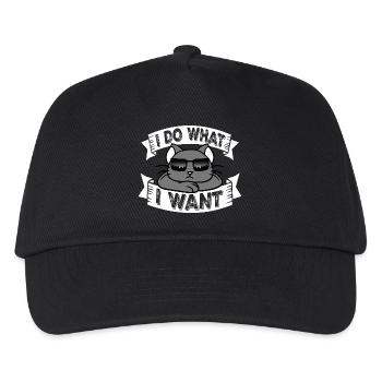 I Do What I Want Cool Cat - Kids’ Baseball Cap - black - Front