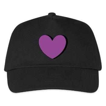 Herz violett schwarz Valentinstag - Kinder Basecap - Schwarz - Vorne