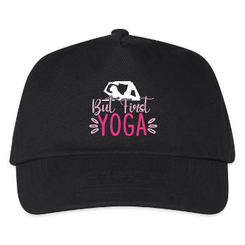 But First Yoga - Kids’ Baseball Cap - black - Front