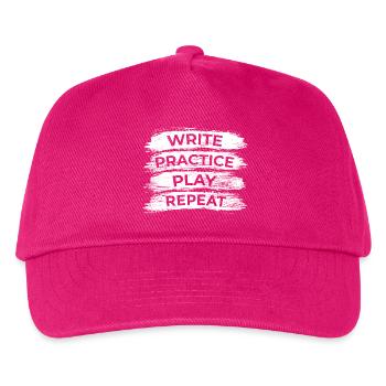 Writing, practicing, playing, repeating - Kids’ Baseball Cap - fuchsia - Front