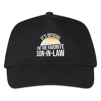 It's Official I'm The Favorite Son-In-Law Spruch - Kinder Basecap - Schwarz - Vorne