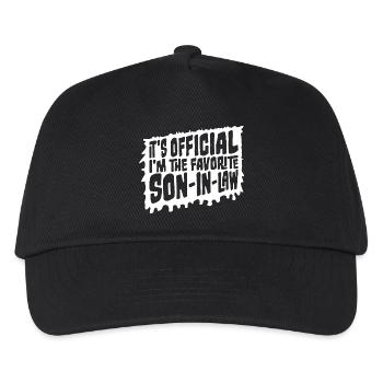 It's Official I'm The Favorite Son-In-Law Spruch - Kinder Basecap - Schwarz - Vorne