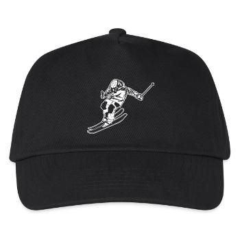 Skiläufer - Kinder Basecap - Schwarz - Vorne