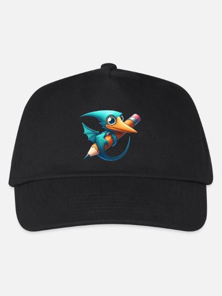Pterodaktylus Bleistift Kawaii Flugsaurier Dino - Kinder Basecap - Schwarz