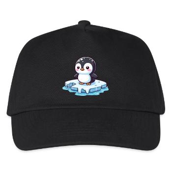 Penguin, Global Warming & Melting Ice - Kids’ Baseball Cap - black - Front