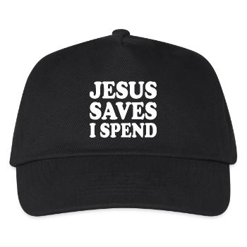 jesus saves i spend - Kinder Basecap - Schwarz - Vorne