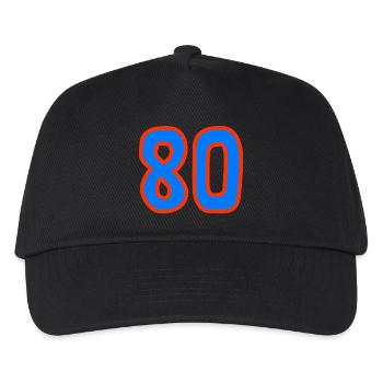 80. 80 YEARS. 80th ANNIVERSARY. 80 YEARS ANNIVERSARY. - Kids’ Baseball Cap - black - Front
