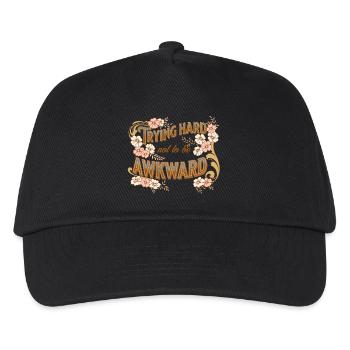 trying hard not to be awkward - Kids’ Baseball Cap - black - Front