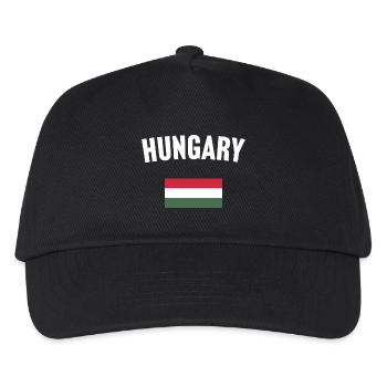 Ungarn Flagge - Kinder Basecap - Schwarz - Vorne