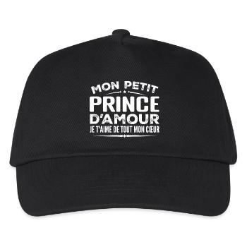 Cadeau prince d'amour je t'aime de tout mon cœur - Casquette de baseball Enfant - noir - Devant