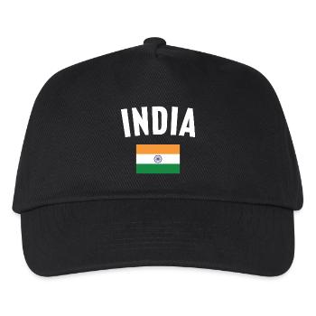 Indien Flagge - Kinder Basecap - Schwarz - Vorne