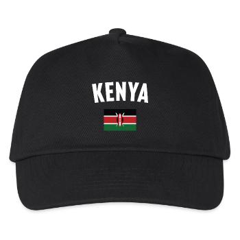 Kenia Flagge - Kinder Basecap - Schwarz - Vorne