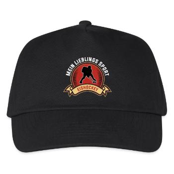 Eishockey - Kinder Basecap - Schwarz - Vorne