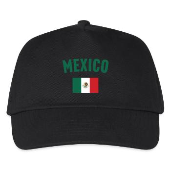 Mexiko Flagge - Kinder Basecap - Schwarz - Vorne