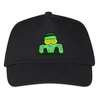 Lustige Kaktus Pflanze DJ Mischpult Party Musik - Kinder Basecap - Schwarz - Vorne