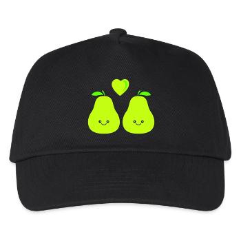 birne comic love - Kinder Basecap - Schwarz - Vorne