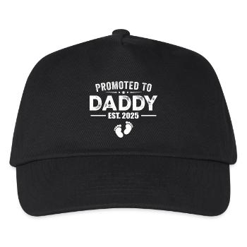 Zum Papa befördert, voraussichtlich 2025. Lustig für den neuen Papa - Kinder Basecap - Schwarz - Vorne