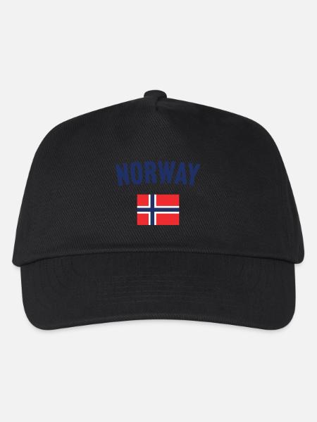 Norwegen Flagge - Kinder Basecap - Schwarz