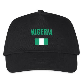 Nigeria Flagge - Kinder Basecap - Schwarz - Vorne