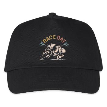 retro superbike raceday Motorrad used look Symbol - Kinder Basecap - Schwarz - Vorne