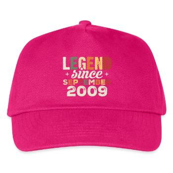 Legendär seit September 2009 Geburtstag September - Kinder Basecap - Fuchsia - Vorne