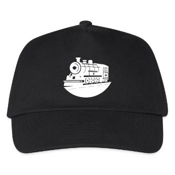 Lokomotive Zeichnung - Kinder Basecap - Schwarz - Vorne