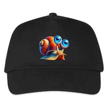 Schnecke - Kinder Basecap - Schwarz - Vorne