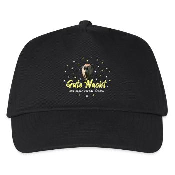 Gute Nacht Shirt Schlafshirt Sternenhimmel - Kinder Basecap - Schwarz - Vorne