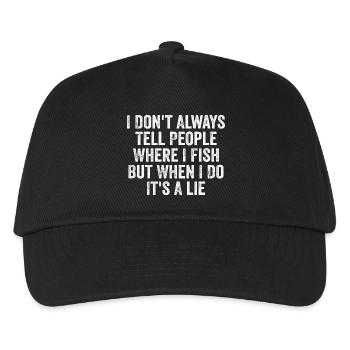 Ich erzähle den Leuten nicht immer, wo ich fische - Humor - Kinder Basecap - Schwarz - Vorne