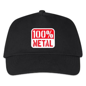 100% Percent Heavy Metal Music Stamp Text Logo - Kids’ Baseball Cap - black - Front