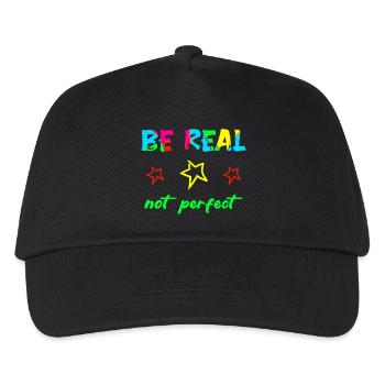 ÊTRE VRAI - PAS PARFAIT - Confiance en soi Courage Pouvoir - Casquette de baseball Enfant - noir - Devant