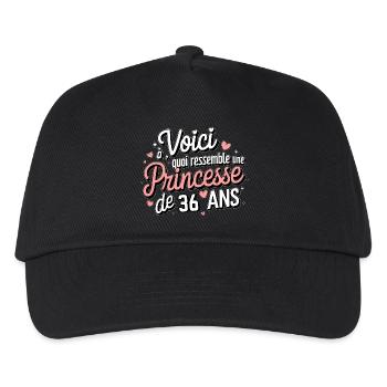 Princesse de 36 Ans - Casquette de baseball Enfant - noir - Devant