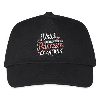 49 Year Old Princess - Kids’ Baseball Cap - black - Front
